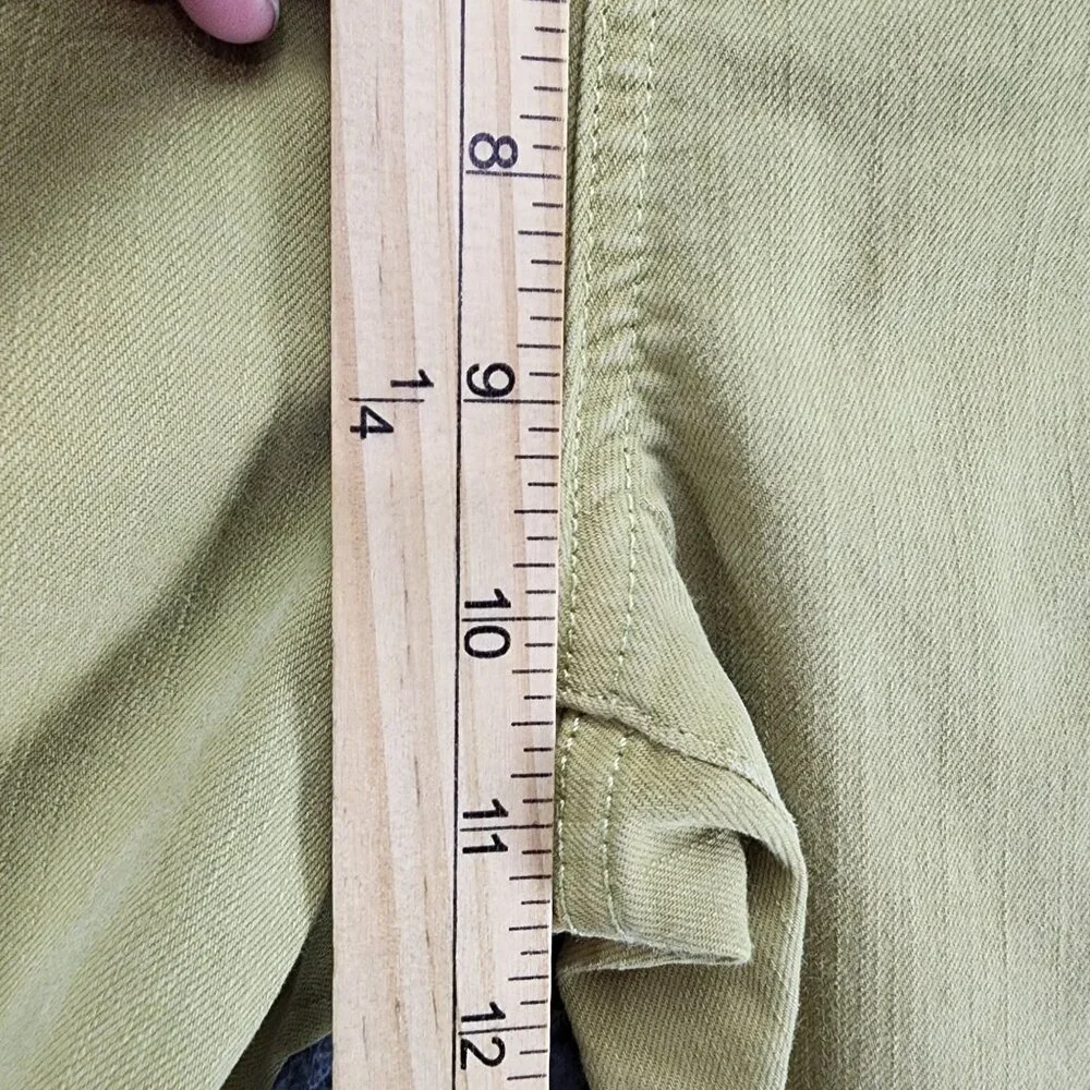 Soft Surroundings Jeans Womens Medium Petite Green Stretch Mid Straight *GUC* - Picture 4 of 11